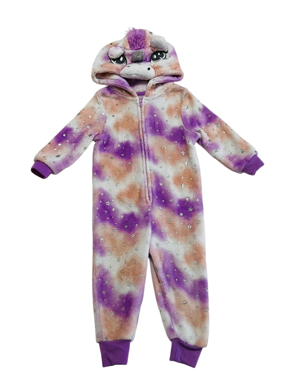 George Purple‎ and Peach Unicorn Plush Hooded One-Piece